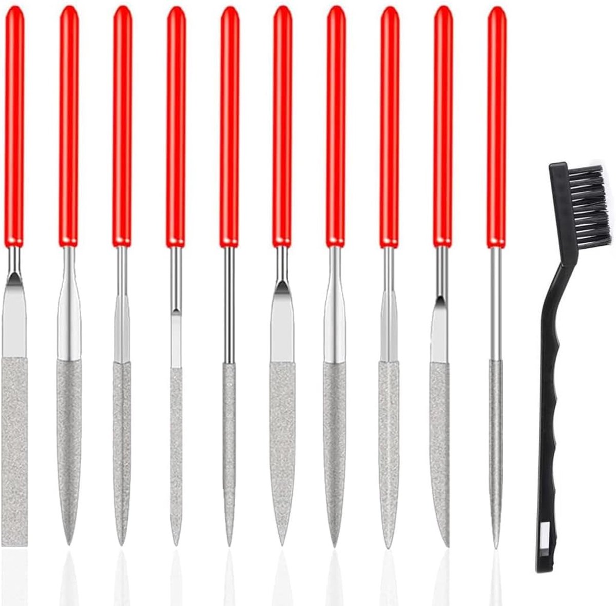 Mini-diamantnaalden set van 10 - 3 mm x 140 mm - robuust en slijtvast - ideaal voor modelbouw en knutselen - ShopVlot