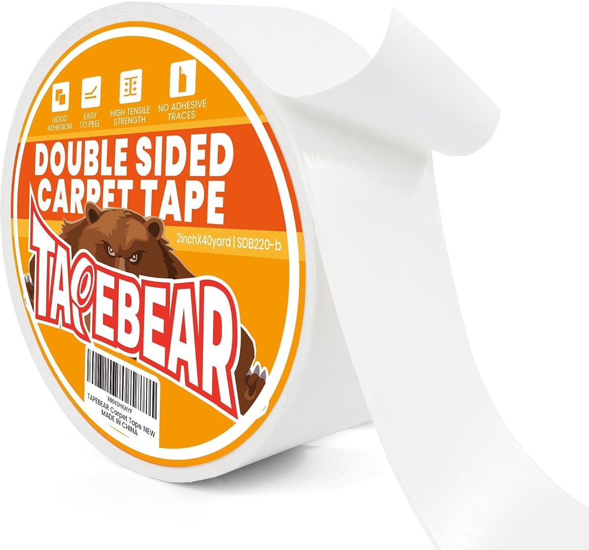 Dubbelzijdige tape voor tapijten 50 mm x 36 m - verwijderbaar - sterke hechting - ideaal voor houten vloeren - ShopVlot