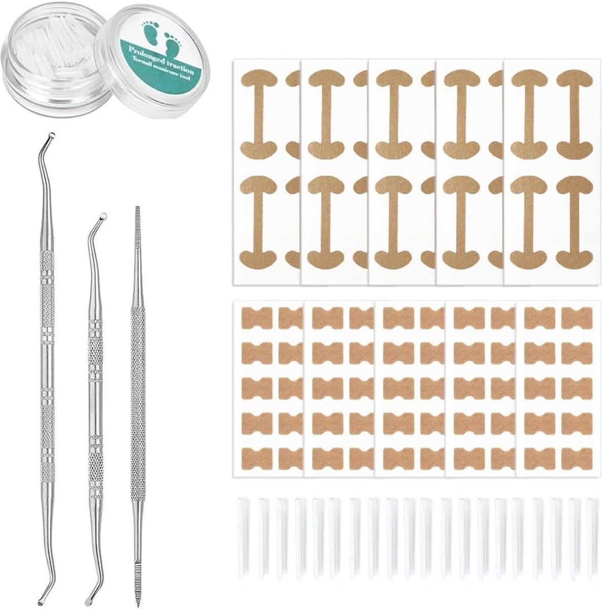 Pedicure Set voor ingegroeide teennagels - Correctiepakketten - Hypoallergene nagelpads - Vermindert pijn - ShopVlot