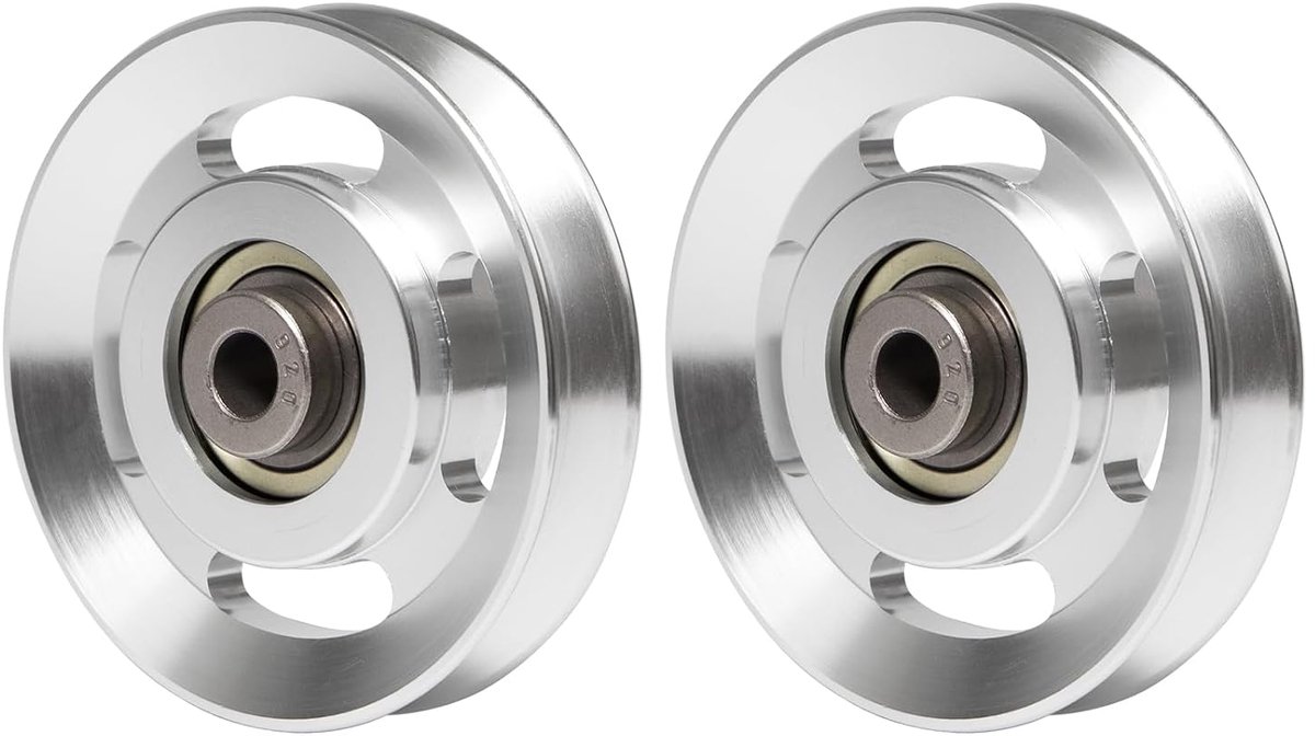 Aluminium katrol 90mm - 2 stuks - roestvrij en duurzaam - ideaal voor fitnessapparatuur - ShopVlot