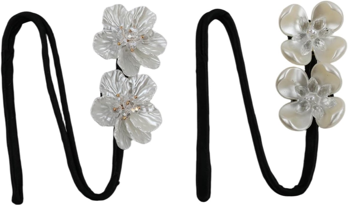 Haarknotmaker 2 stuks - met bloemenversiering - elastisch en duurzaam - elegant haaraccessoire voor dames - ShopVlot
