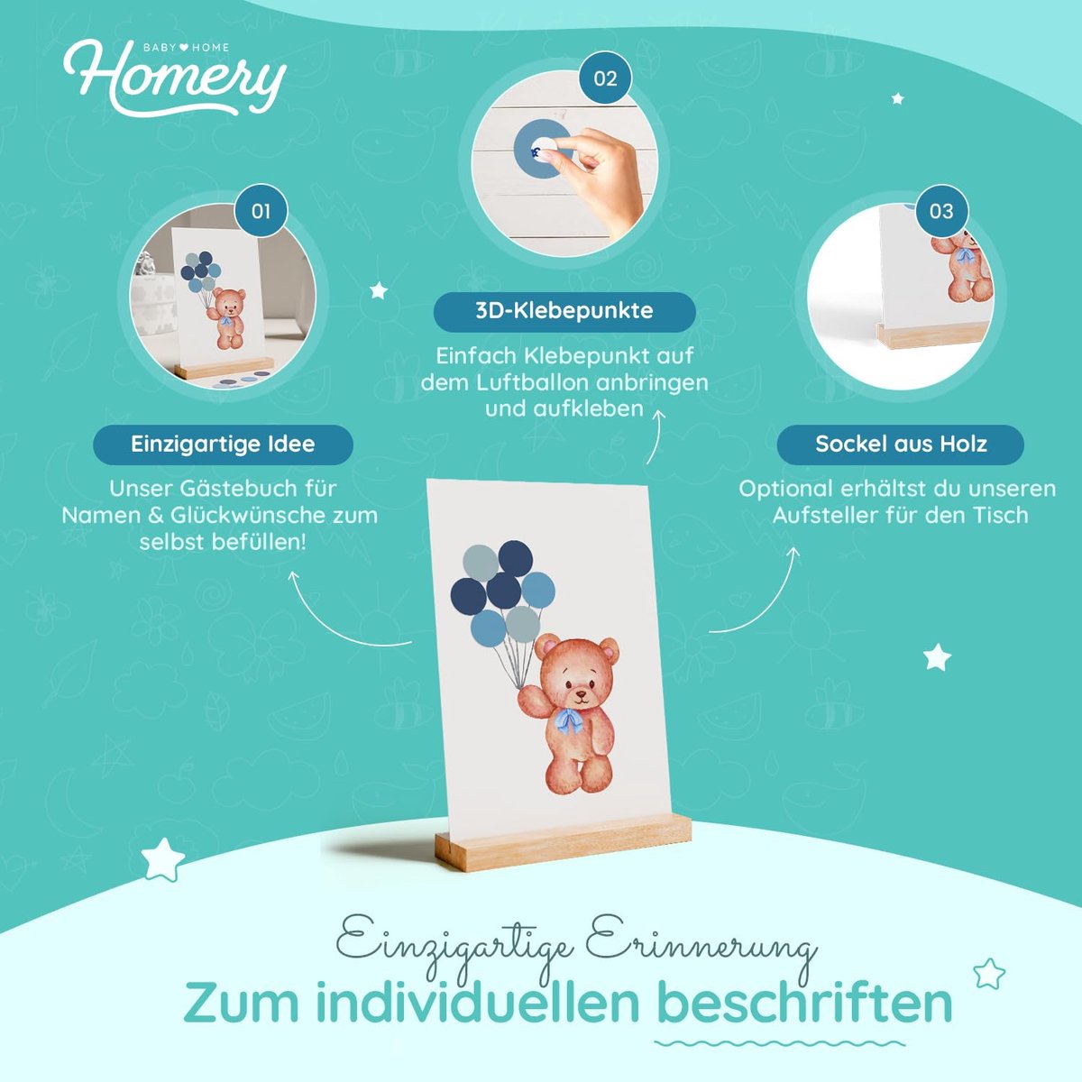 Gastenboek voor babyshower - roze/blauw - voor jongens en meisjes - waardevol aandenken - ShopVlot