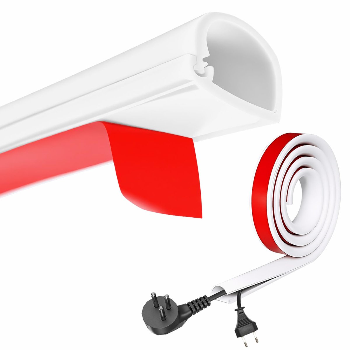 Kabelgoot 300 cm - Wit - Zelfklevend - Flexibel kabelverbergen voor tv-muur - ShopVlot