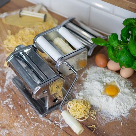 Pastamachine en raviolimaker - handmatig - roestvrij staal - maak verse pasta thuis - ShopVlot van Pastamachine — afbeelding 2
