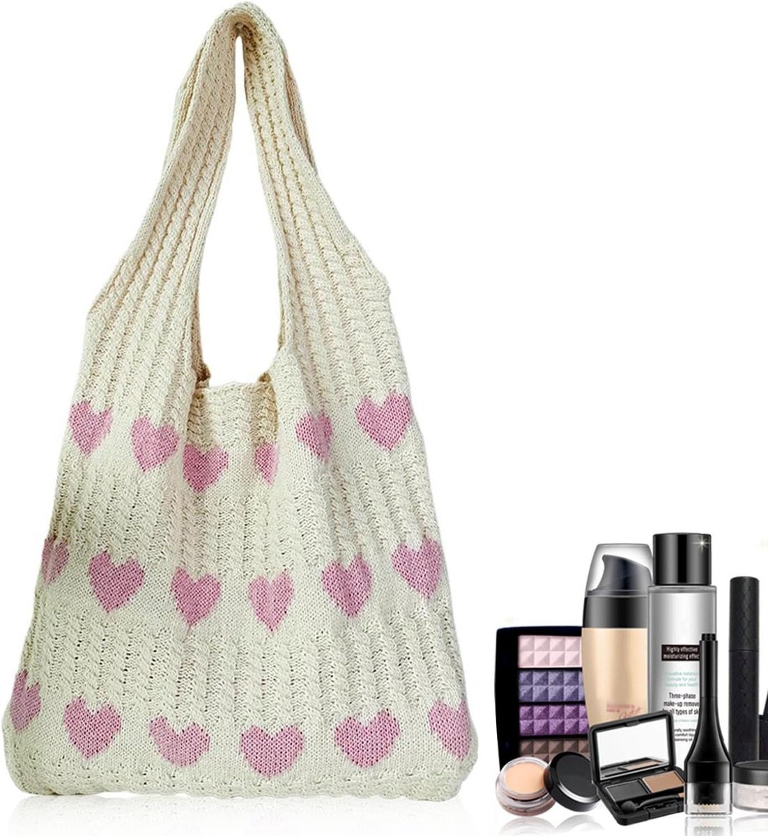 Schoudertas gebreid - Aesthetic haakwerk - Lichtgewicht tote bag - Ideaal voor dagelijks gebruik - ShopVlot
