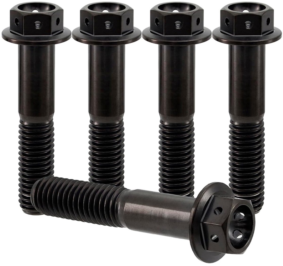 Titanium Bolts M8x30mm - Zwarte Flens Hex Hoofd Bouten - Duurzaam GR5 Titanium - Perfect voor Sportieve Toepassingen - ShopVlot