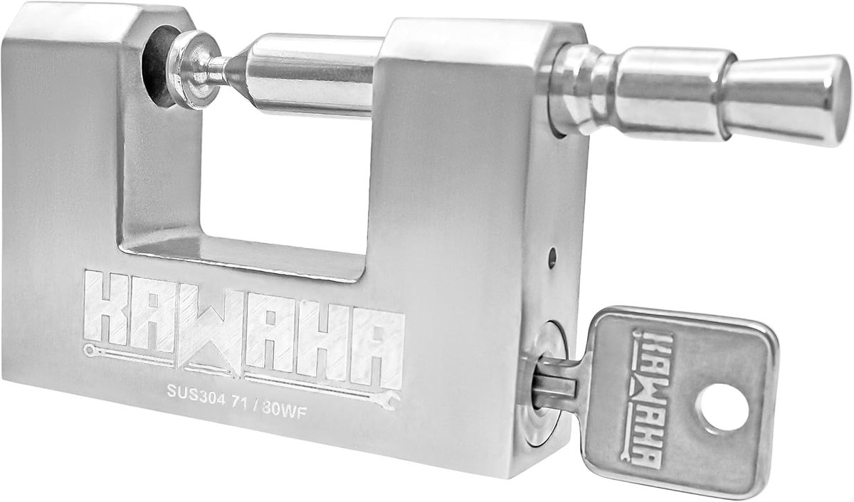 Hangslot D-vorm 3-1/8 inch - Rvs - Waterdicht en roestbestendig - Geschikt voor garage en container - ShopVlot
