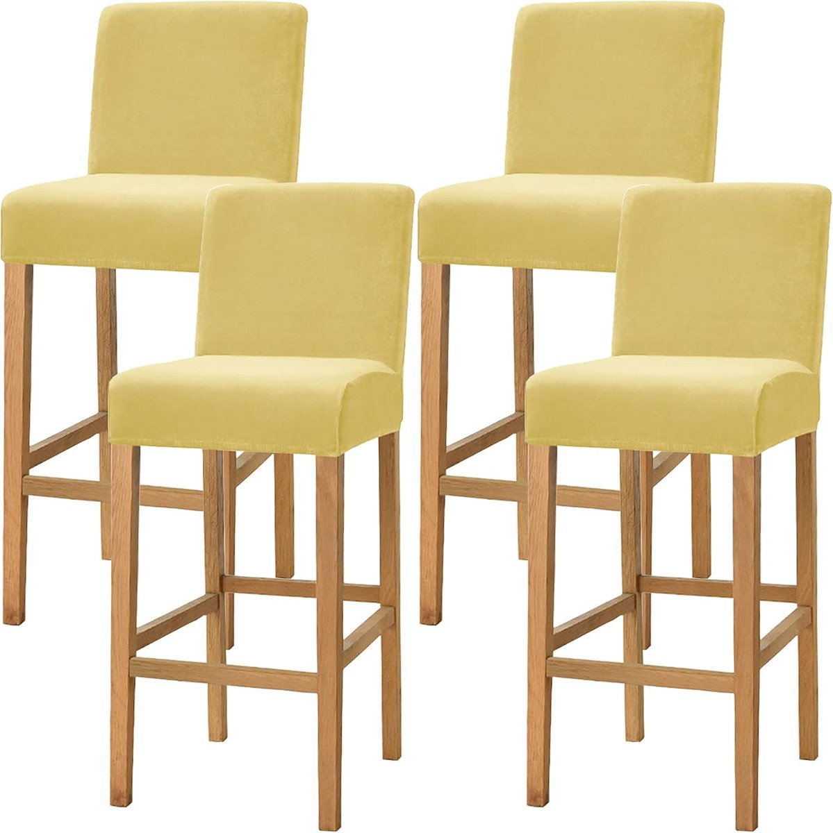 Barstoelhoes set van 4 - Hoog rekbaar - Velours - Beschermt en vernieuwt oude stoelen - ShopVlot