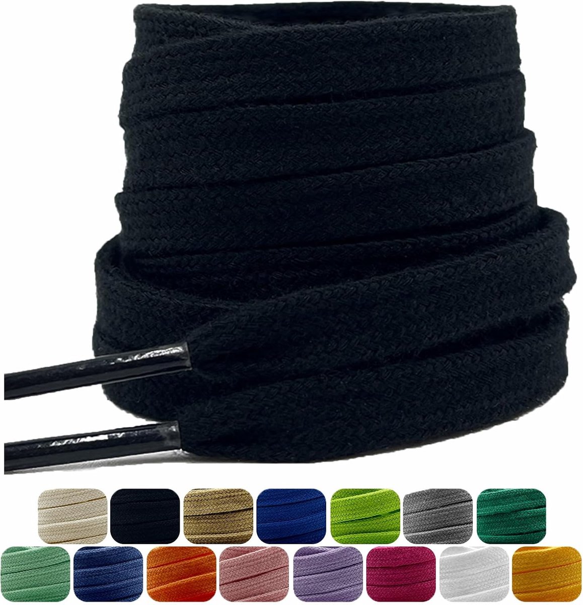 Schoenveters 9mm Breed - Katoenen Veters - Scheurvast - Ideaal voor Sneakers - ShopVlot