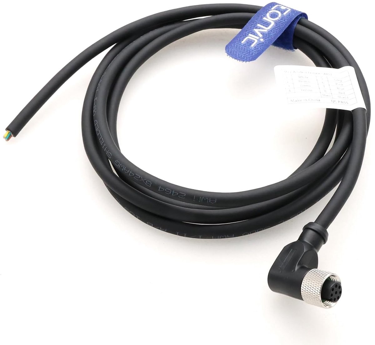 M12 8 pin sensor kabel 3M - rechte hoek aansluiting - anti-vibratie - ideaal voor industriële toepassingen - ShopVlot