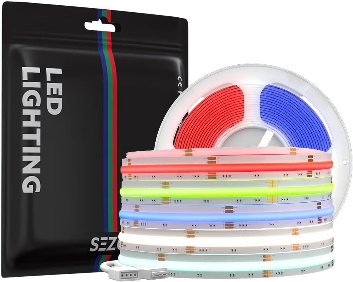 LED Strip RGBW 5m - Flexibel FCOB - Hoge dichtheid 896LEDs/m - Voor gelijkmatige verlichting - ShopVlot