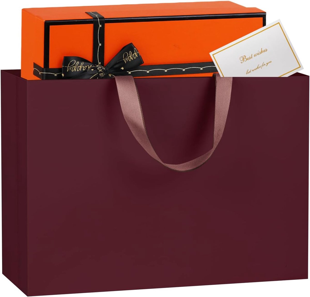 Cadeauzak groot 43 x 32 x 13 cm - rood papier - met handvat - ideaal voor grote cadeaus - ShopVlot