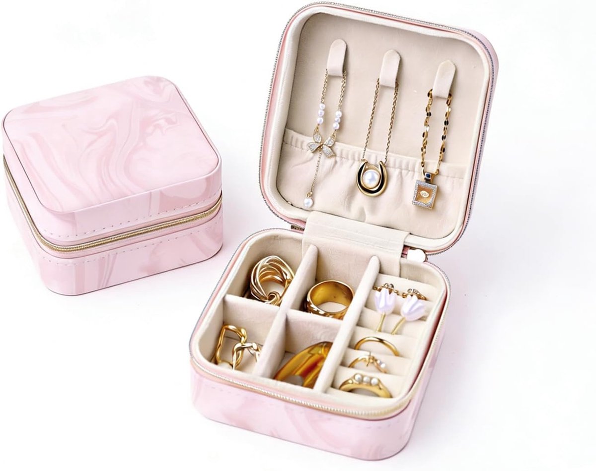 Sieradenbox Klein - Roze - Elegante opbergoplossing - Perfect voor reizen - ShopVlot