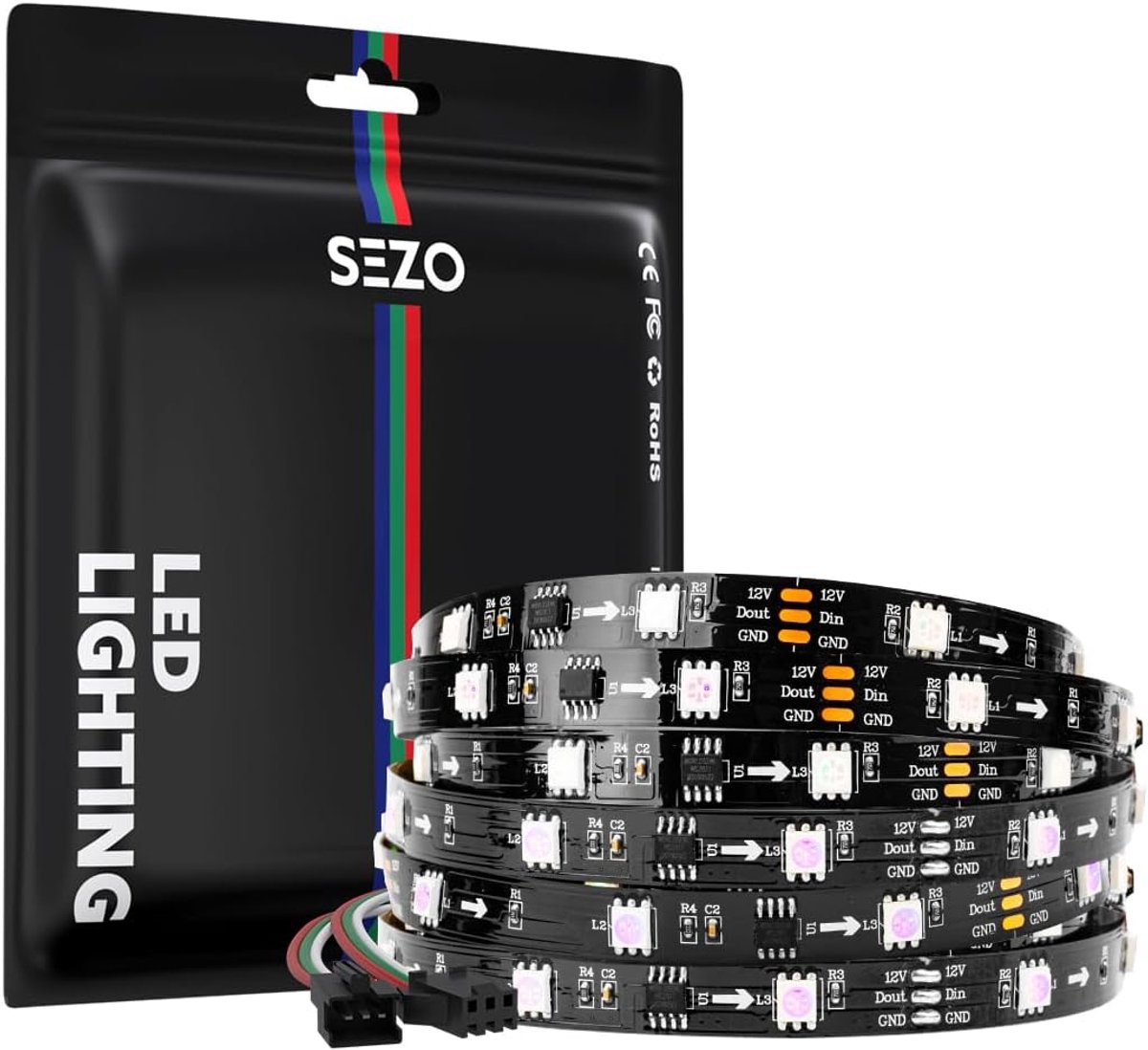 LED Strip 5 m 30 LEDs/M - Individueel adresseerbaar - Dimbaar met dynamische effecten - Ideaal voor interieurdecoratie - ShopVlot