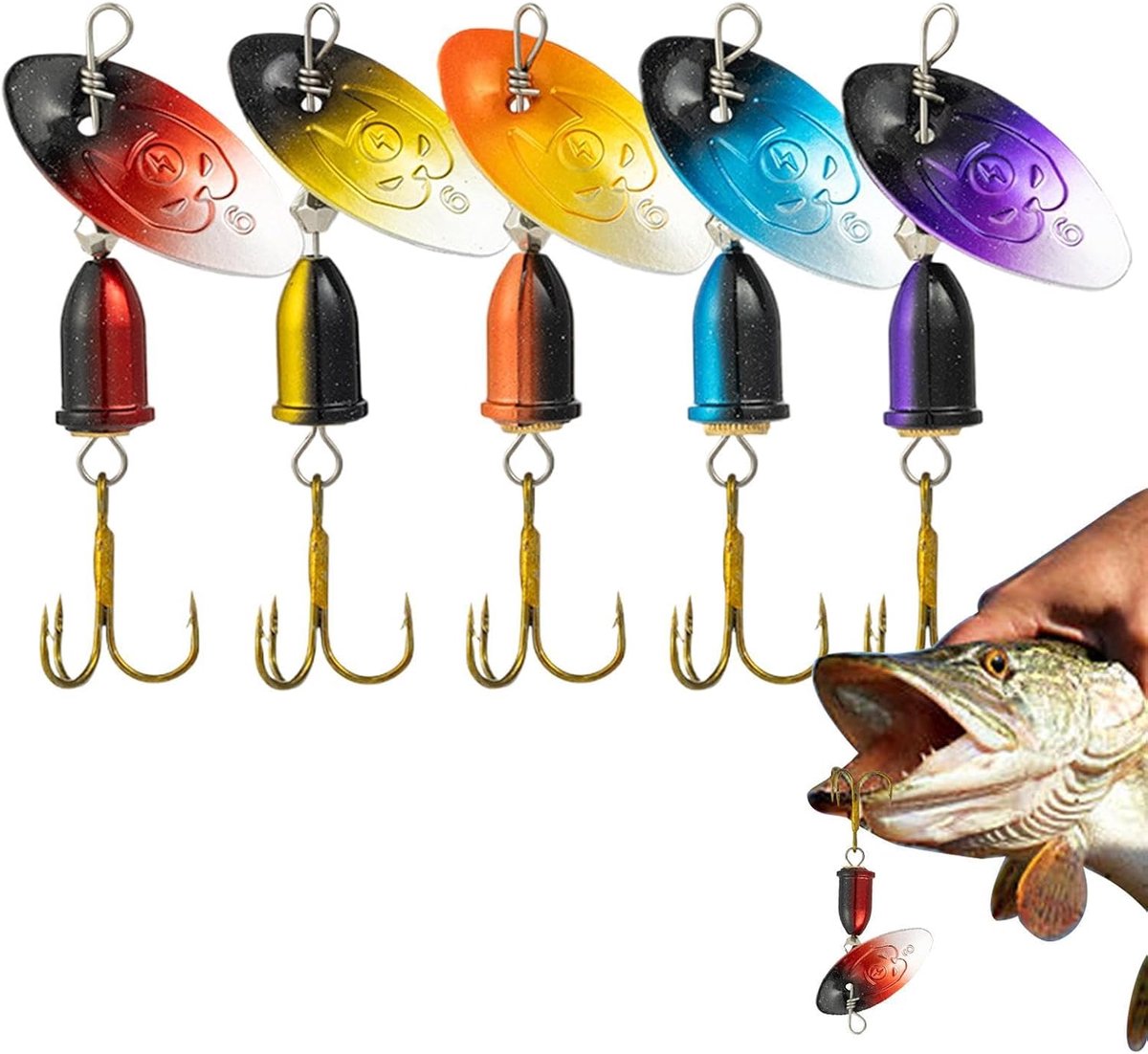 Draaiende Kunstaas 360 Graden Roterende Swimbait Jig | Kleurrijk Vis Lokaas En Accessoires Met Een Lepel Aas Geschikt Voor Baars, Forel, Zalm In Binnenwater En Zoutwater