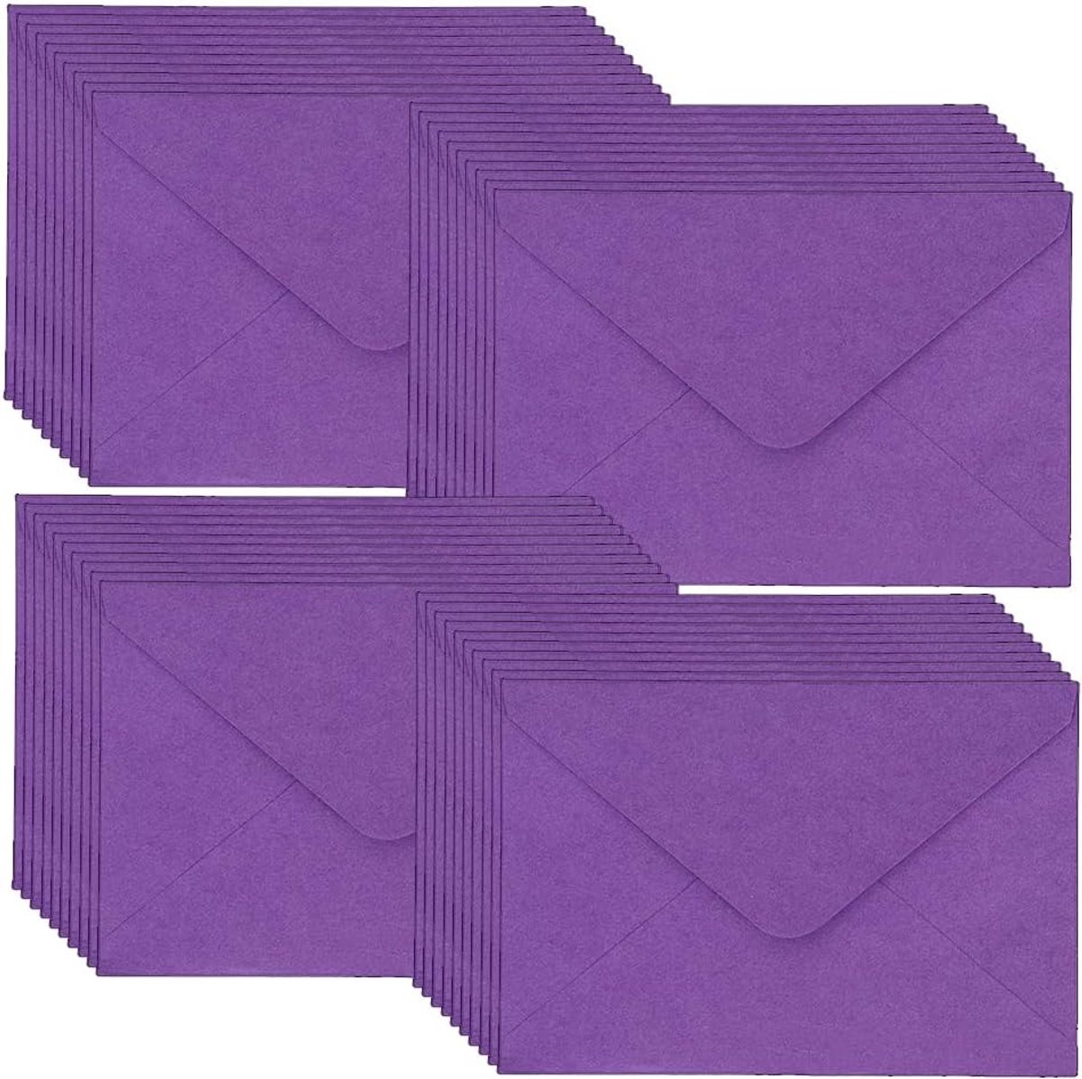 Mini-Enveloppen - 40 Pakjes 15,5 * 10,5 Cm Donkerpaarse Klassieke Flapenvelop, Zakelijke Envelop, voor Geschenken, Wenskaarten, Bruiloften, Zaken, Uitnodigingen (Kaarten Niet Inbegrepen)