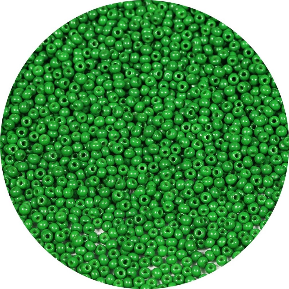 Kralen, 2 mm, groen, ca. 9000 stuks/100 g, 12/0, glazen kralen voor het maken van armbanden en halskettingen (groen)