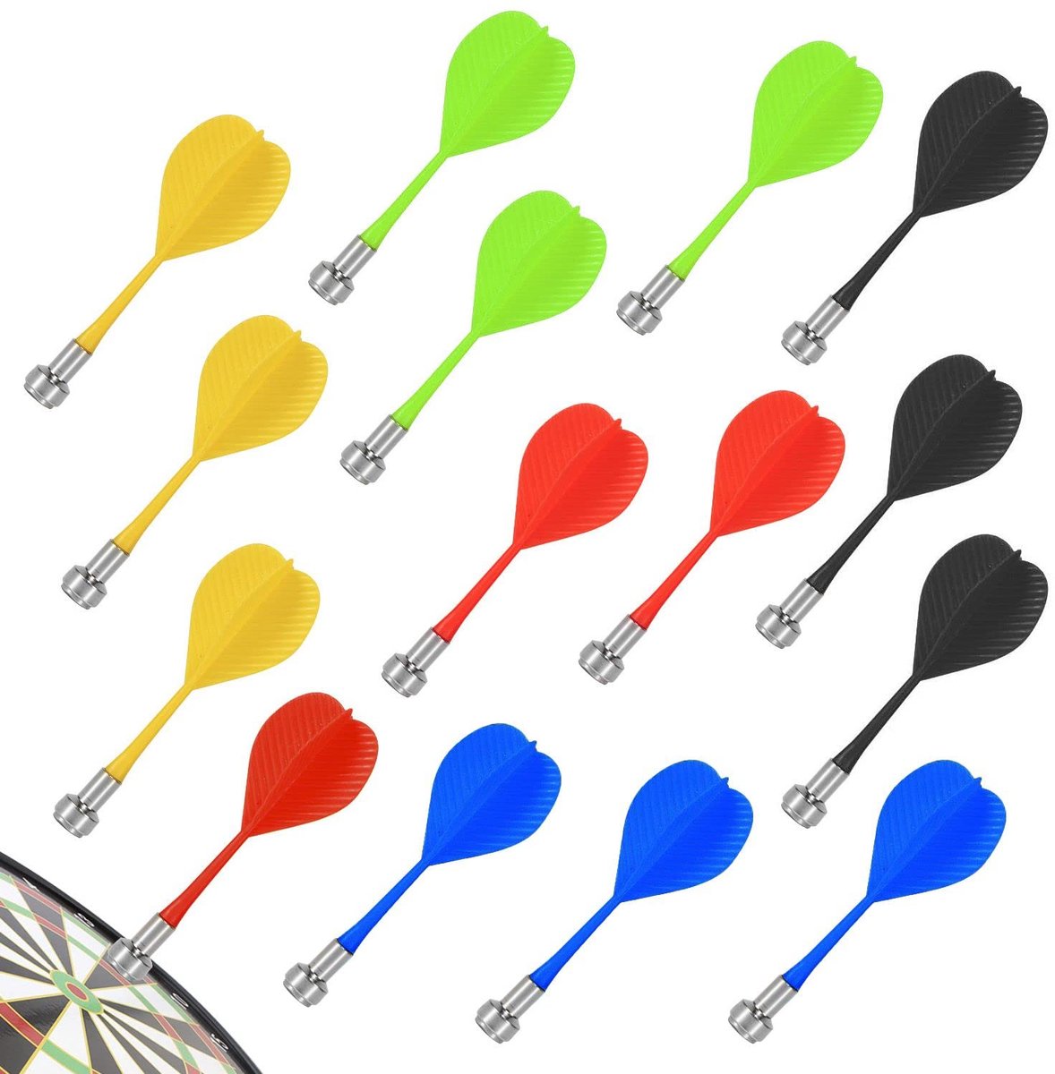 Dartpijlen magnetisch 15 stuks - gemengde kleuren - geschikt voor binnendoel - veilig en leuk voor het hele gezin - SnelShoppen