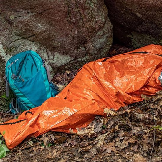 Nood Slaapzak - Reddingsdeken Warmte - Outdoor Overleven - Wind en Waterdicht - 213 x 91 cm - Groen — afbeelding 3