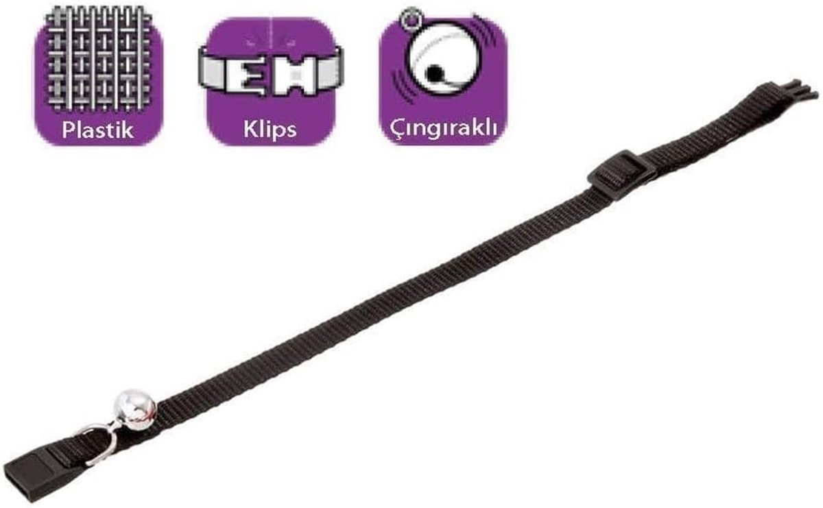 Asp Kattenhalsband en Bell Lichtblauw 30 cm.