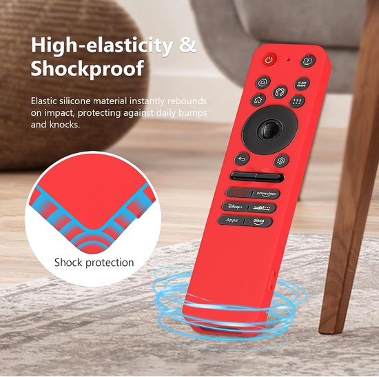 Beschermhoes voor LG MR25GA Remote, ultradun, siliconen hoes, valbescherming, draagbaar, zwart — afbeelding 5
