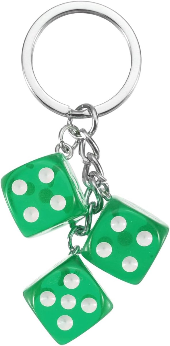 Lucky Dice Sleutelhanger Charme, Hars 3D Cube Vierkante Mini Dobbelstenen Sleutelhangers met 3 Hangers voor Tas, Portemonnee, Portemonnee, Auto, Mobiele Telefoon Accessoires