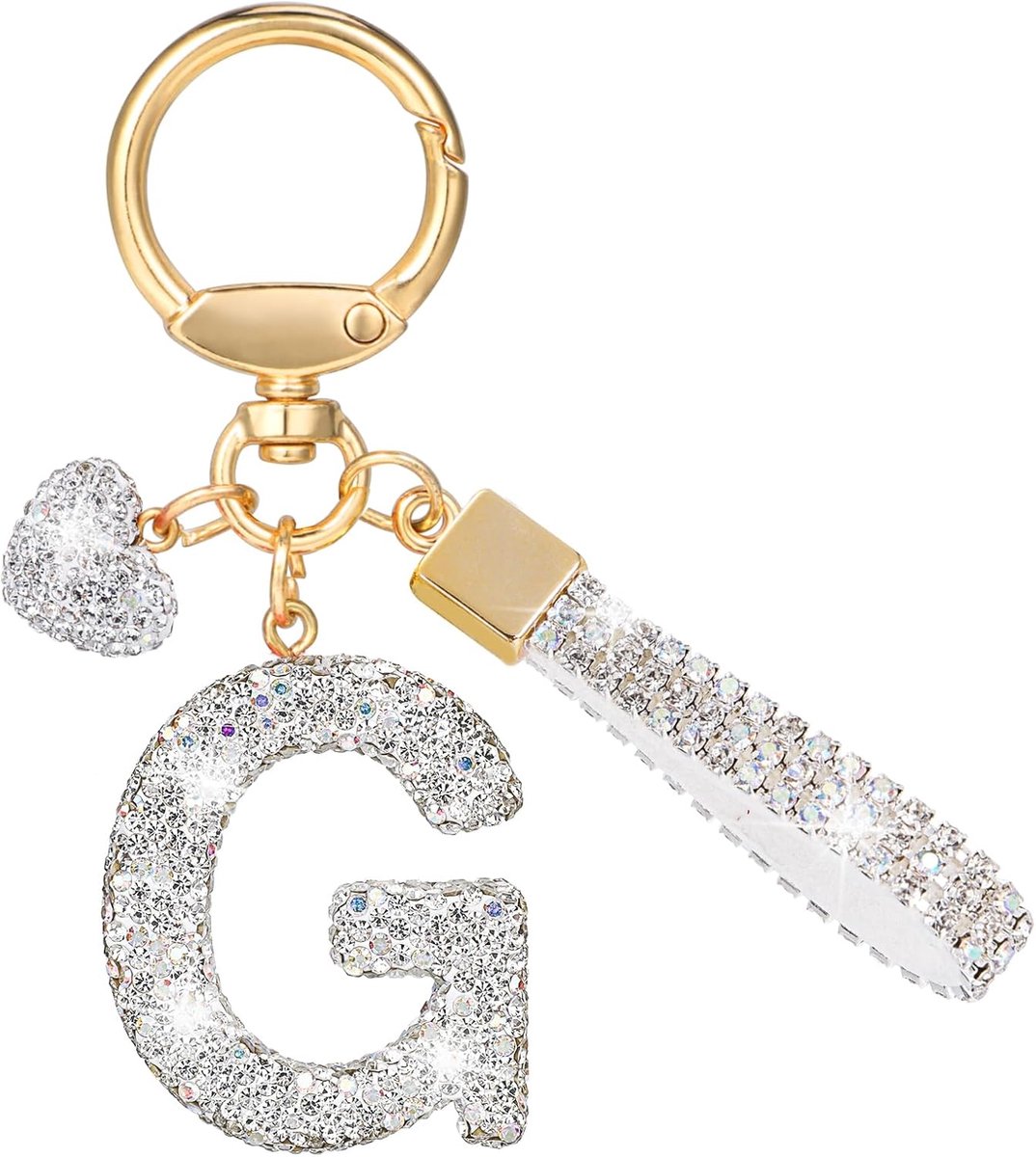 Kristallen lettersleutelhanger, schattige sleutelhanger met naam, initiaalringen, sleutelhanger dames, thuis, nieuwe auto-accessoires, autosleutelhanger, cadeau, vriendin, verjaardag