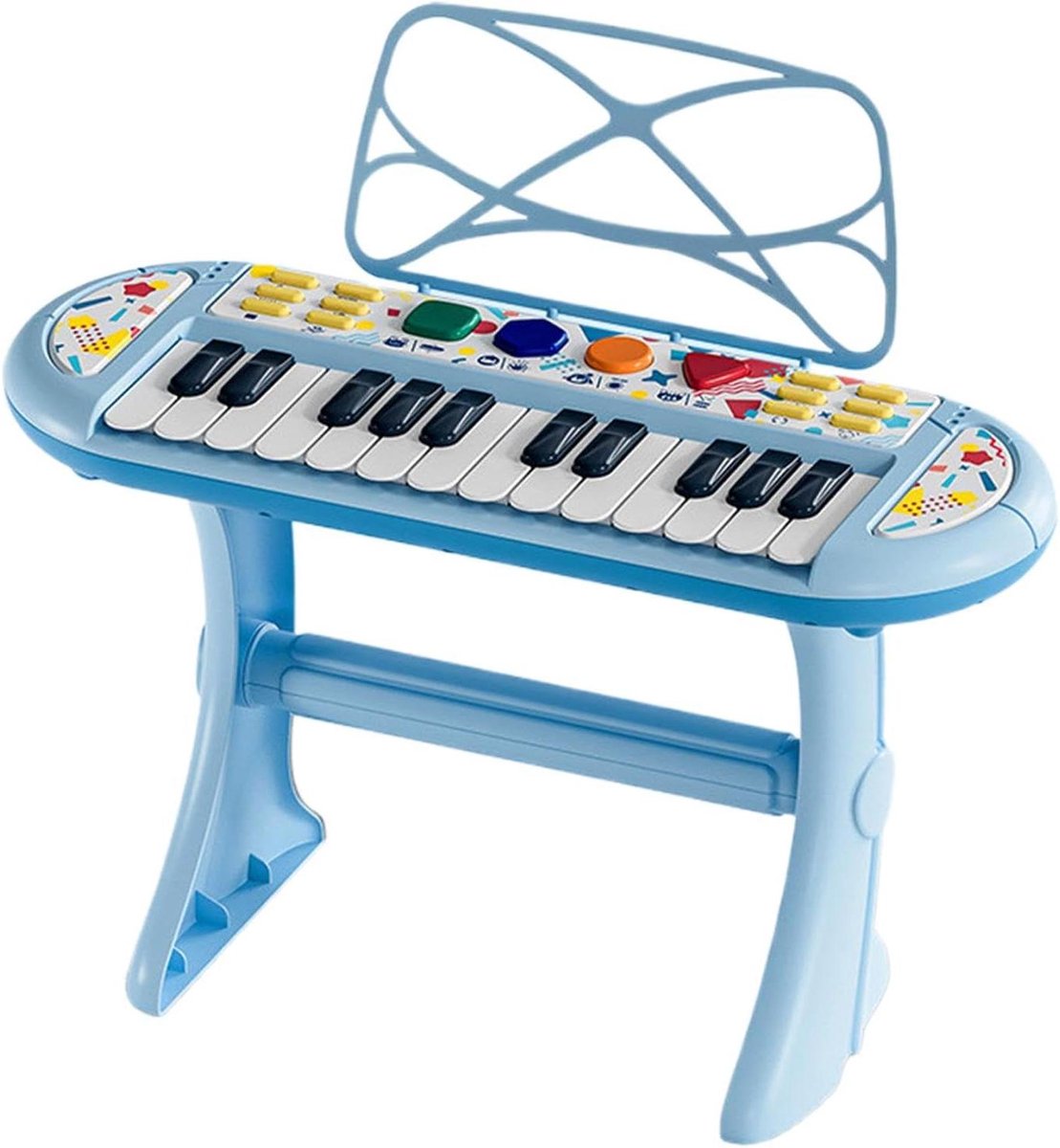 Kinderen Muziektoetsenbord - Draagbaar Piano Speelgoed - Muziek Leren Spelen - Met Opnamefunctie - 24 Toetsen - Blauw