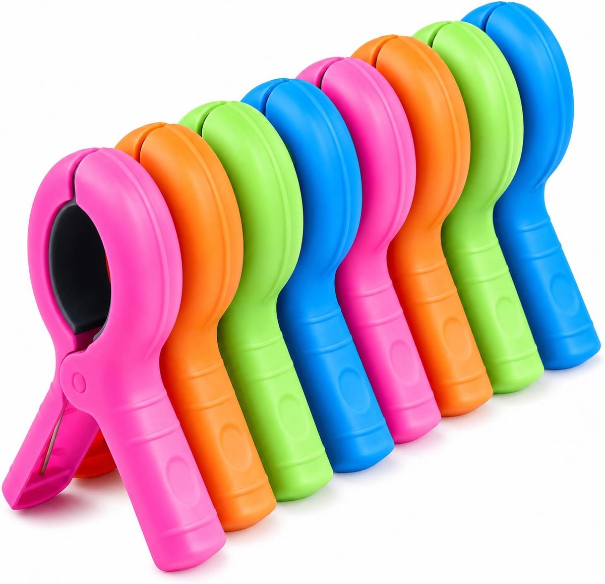 8 x handdoekklemmen voor strandstoelen, winddichte wasklemmen, wasknijpers, gekleurde badhanddoekklemmen voor ligstoel, kleding en reizen