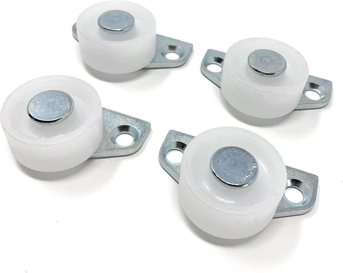 4 x bedkastrol zijrol 30 x 14 mm met hard loopvlak kunststof rol