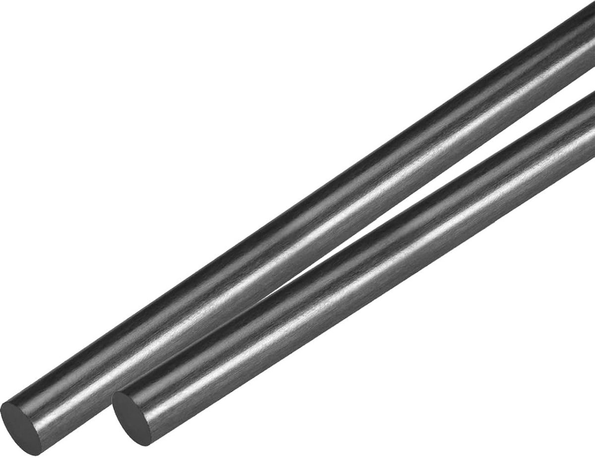 2 stuks koolstofvezel stang 10 mm x 200 mm voor doe-het-zelf gereedschap voor RC vliegtuigvleugels en quadcopter-armen