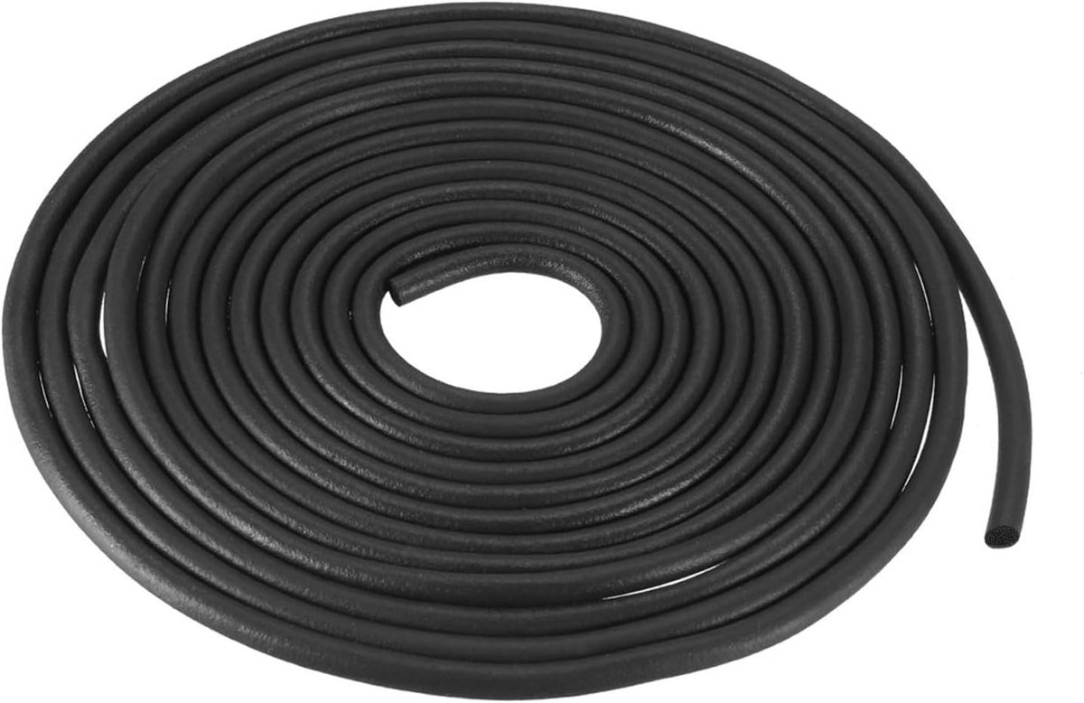 sourcing map Rubberschuim, weerbestendig, diameter 5 mm, diameter x 8 m, lang, rond, EPDM-rubber, uitschalen voor doe-het-zelf afdichting, lagerpads, schuimslangen, handwerk, thuisafdichting