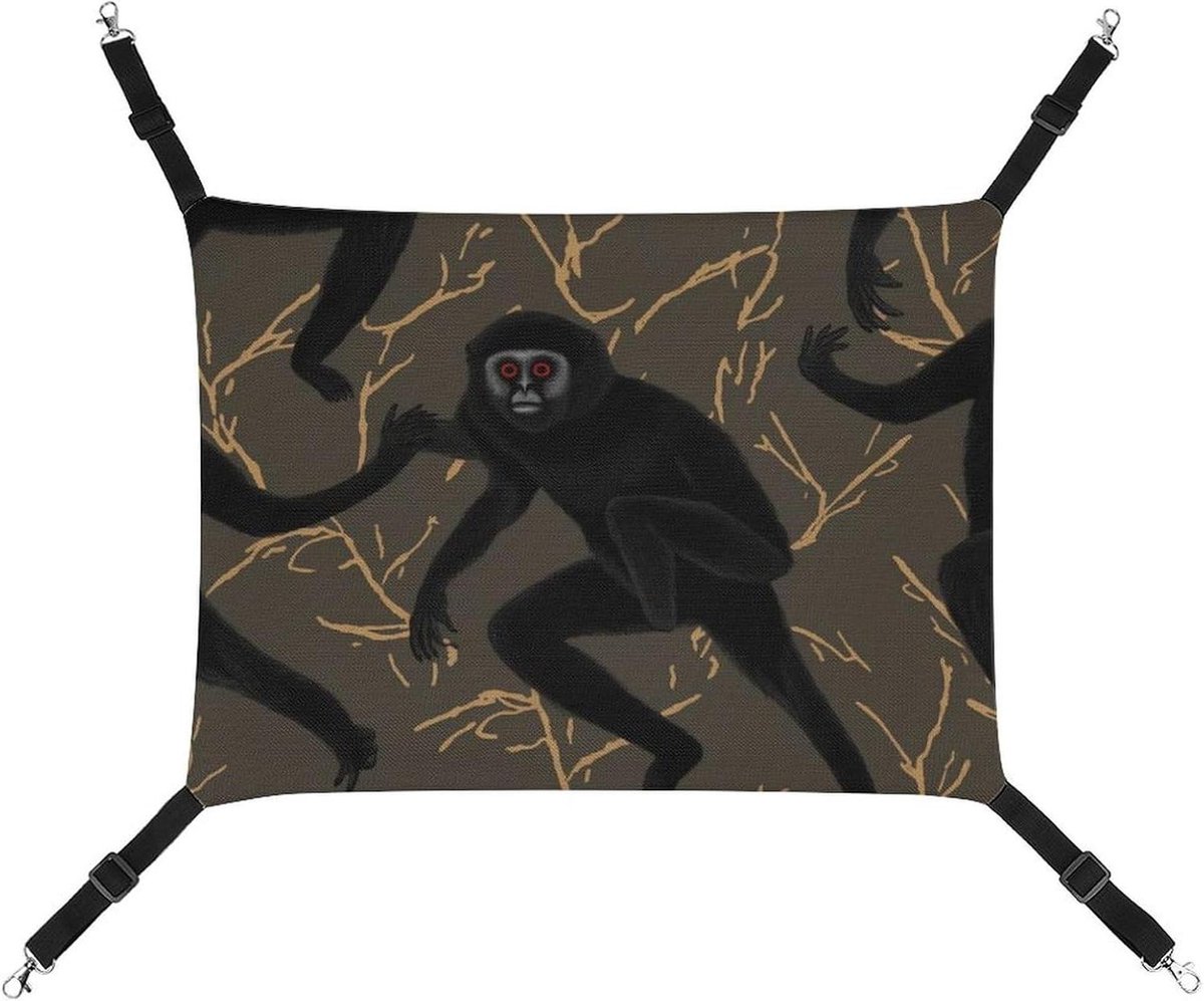 Huisdier Hangmat - Kooi Bed - Ontspannen Spelen - Dubbellaags Canvas - 43 x 33 cm - Zwart