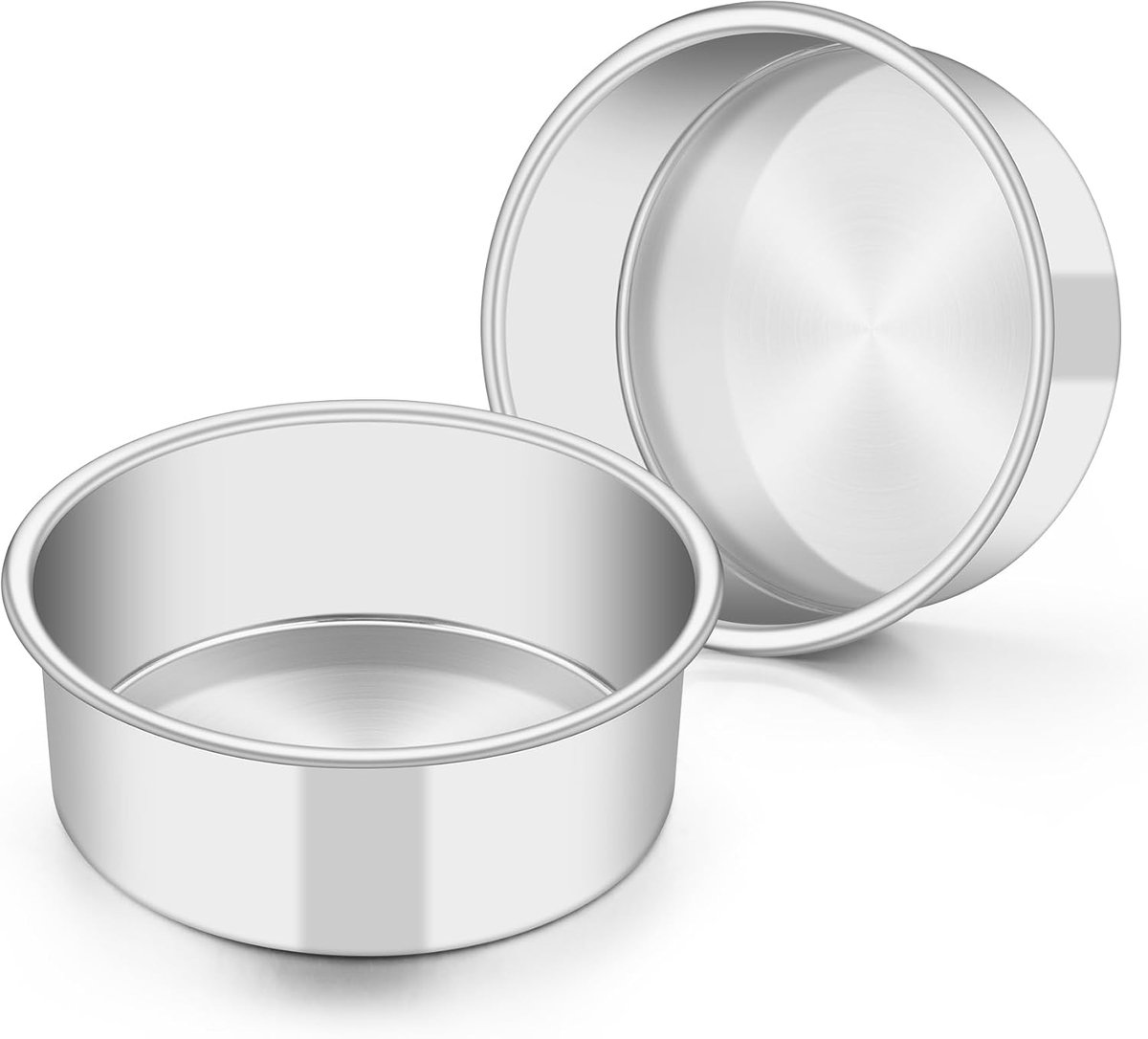 Roestvrijstalen ronde bakvorm, set van 2 (2, 13 cm)