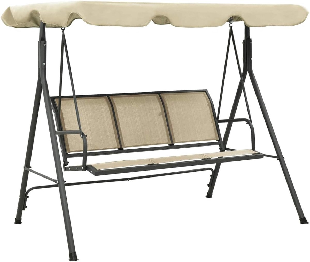 Schommelbank met luifel, antraciet en zand, tuinschommel, outdoor schommel, terrasschommel (SPU: 313325)