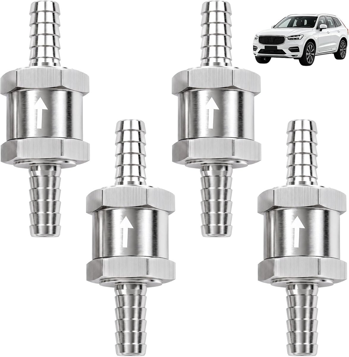 Terugslagkleppen, 8 mm, aluminium, terugslagventiel voor benzine, diesel, water, olie, brandstofklep, universeel, voor auto, motorfiets, boot, brandstofsysteem, veelzijdig gebruik