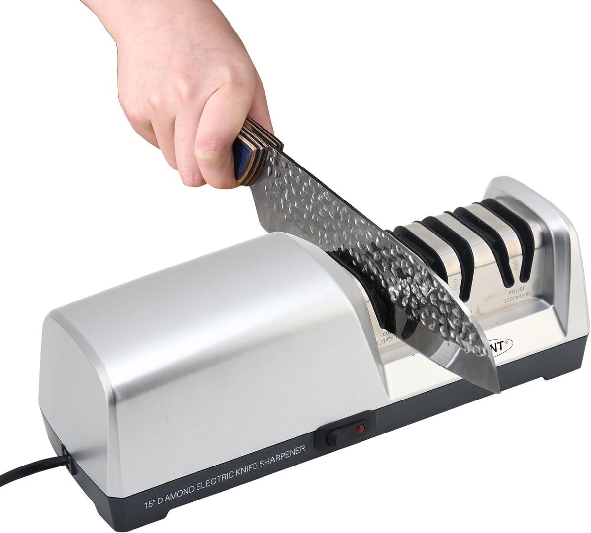 15 degree knife sharpener, 3-in-1 electric knife sharpener for meat and vegetable knives, professional for coarse - ShopVlot