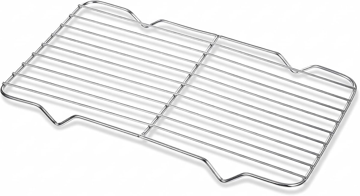 Koelrooster 21.5 x 13.5 cm - RVS - Voor het afkoelen en roosteren van gerechten - ShopVlot