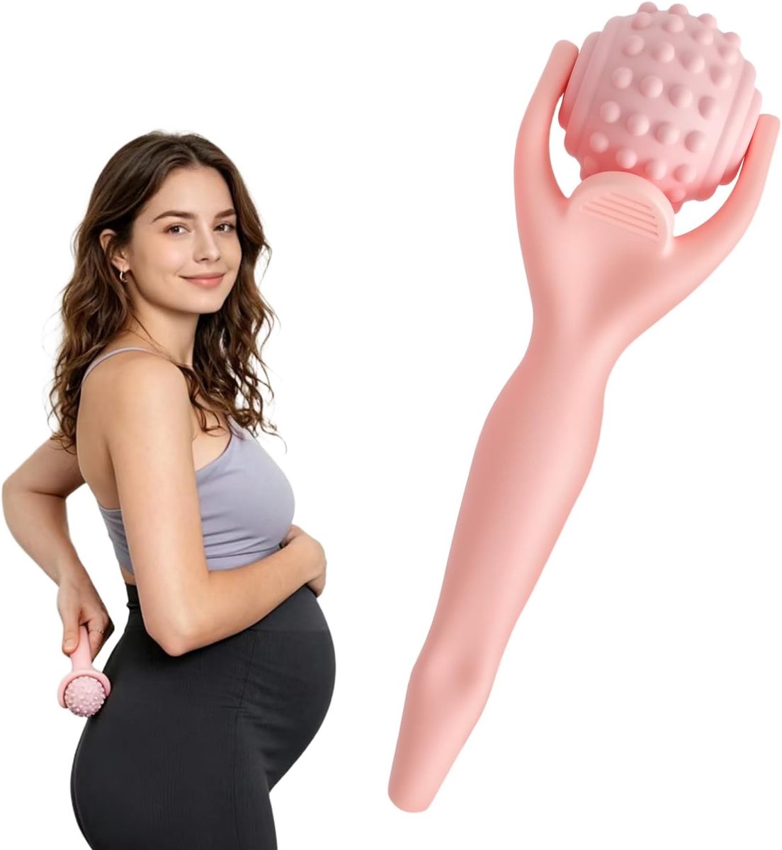 Massagerol met handgreep - 2-in-1 massagegereedschap - afneembare massagebal - ontspanning voor spieren - ShopVlot