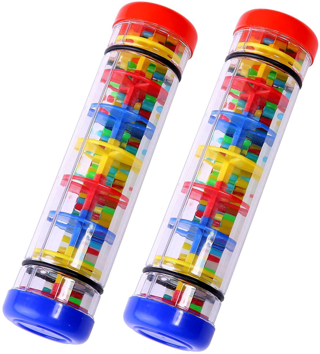 Casalora 2-pack Regenrammelaar – Muzikaal Sensorisch Speelgoed voor Baby’s en Peuters, 20cm Regenmaker Rammelaar