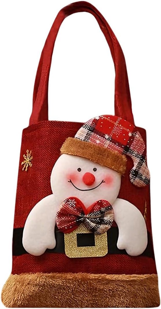 Kersttas herbruikbaar - felrood - met handvat - voor stijlvolle geschenken - ShopVlot