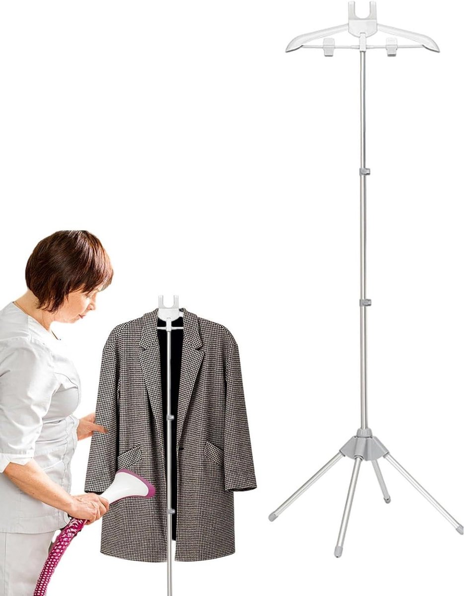 Kledingstoomrek - Kledinghanger Stomer - Kleding Stomen - 360 Graden Roterend - Tot 155 cm - Grijs