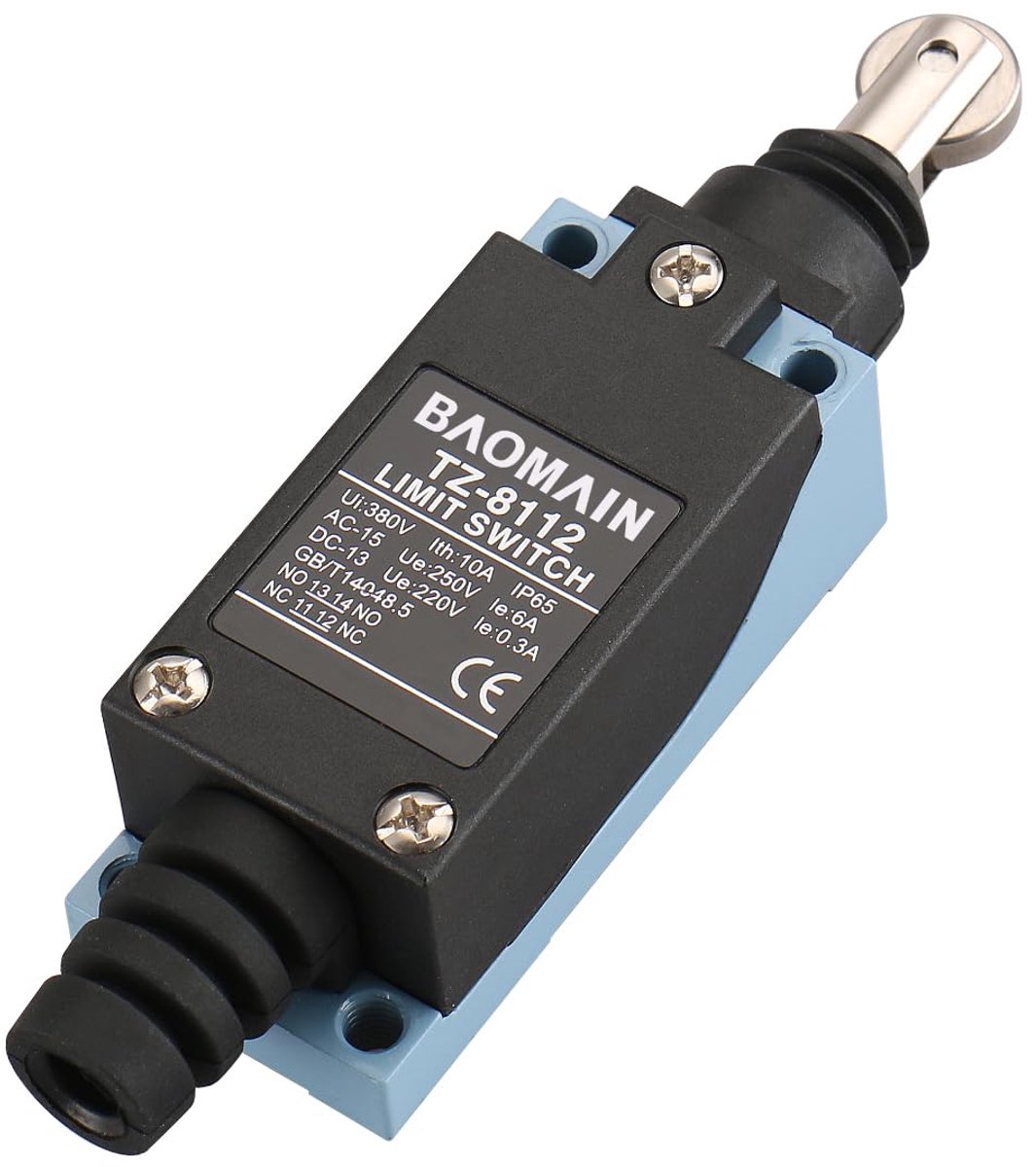 Limit switch momentaan rolplunjer - 10A 380VAC - IP65 waterdicht - ideaal voor industriële toepassingen - ShopVlot