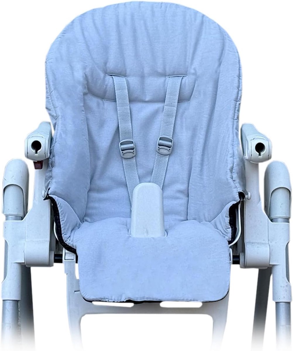 Vervangende hoes voor kinderstoel Peg Perego Prima Pappa Zero 3 - Grijs - 100% katoen - Machinewasbaar tot 30 °C - ShopVlot