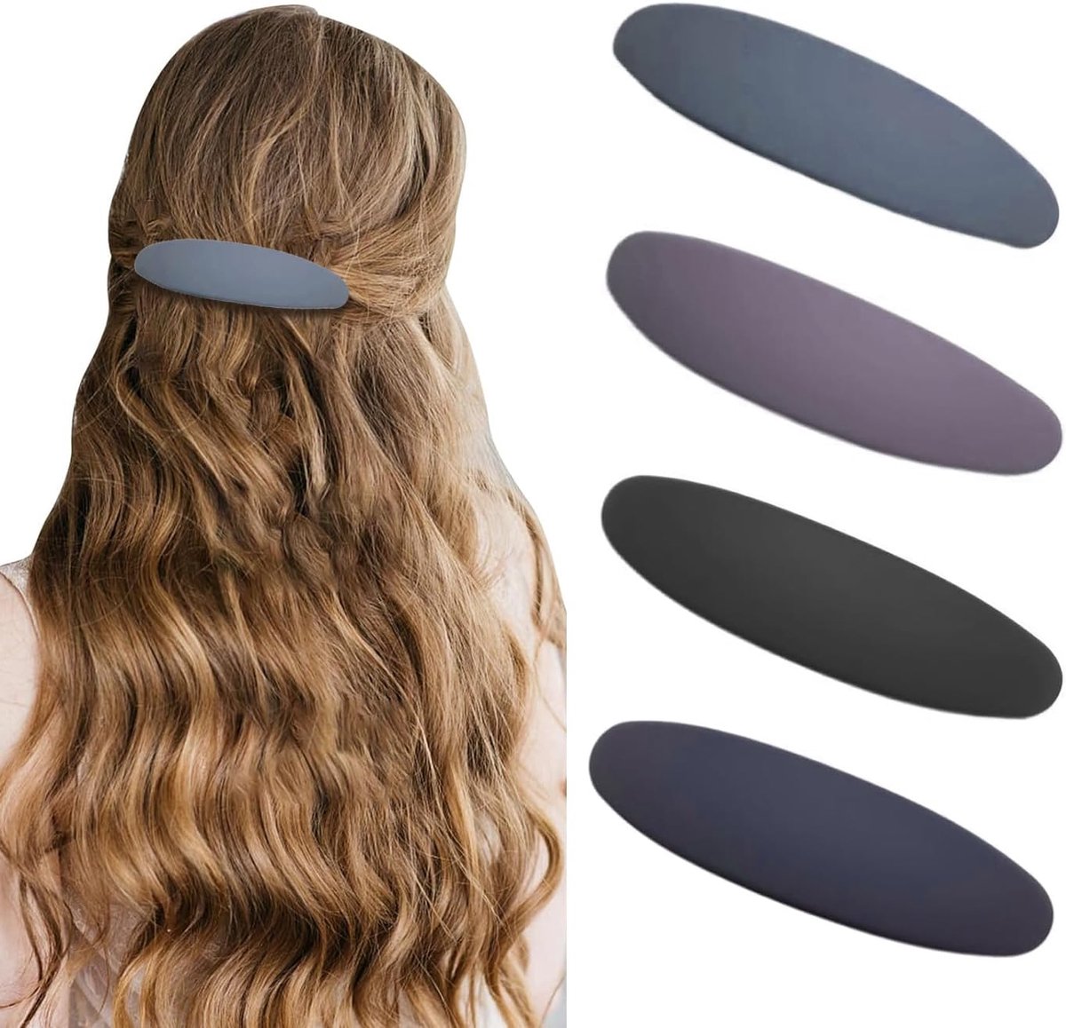 Haarspeldjes set van 4 - Vintage Franse matte stijl - Antislip basis - Perfect voor dun en gemiddeld haar - ShopVlot