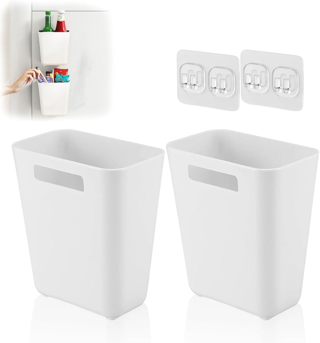 Opbergdoos set van 2 - Zelfklevend - Multifunctioneel - Ruimtebesparend voor keuken en badkamer - ShopVlot