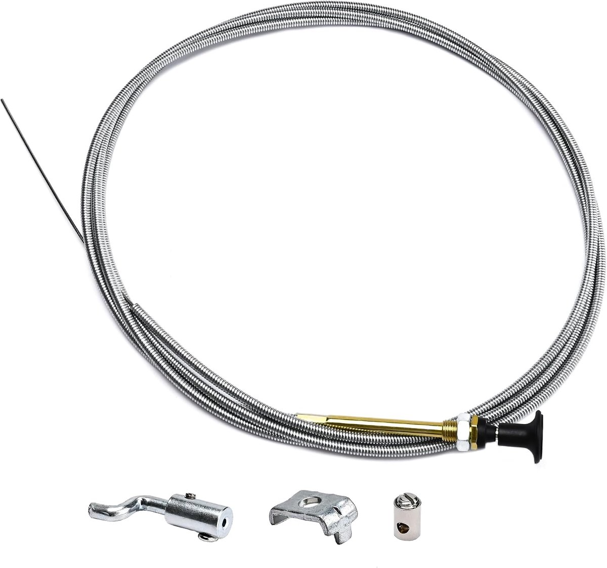 Push-pull choke bowdenkabel 244 cm - versterkte buitenhoes - zilver - nauwkeurige choke-bediening - ShopVlot