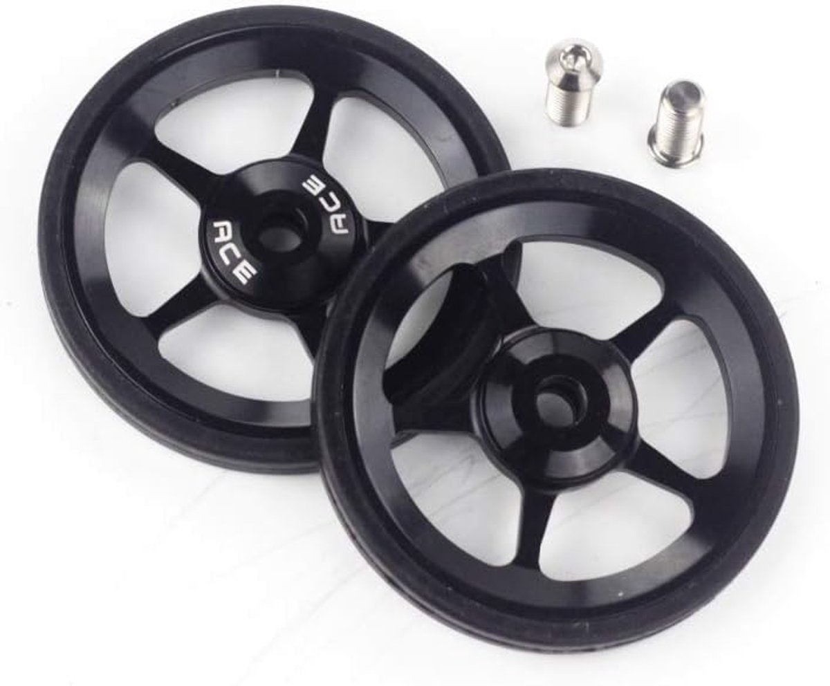 Fietswielen 2pcs ACE Easywheel - Titanium Bouten - Geschikt voor Brompton - Eenvoudige wielwissel - ShopVlot