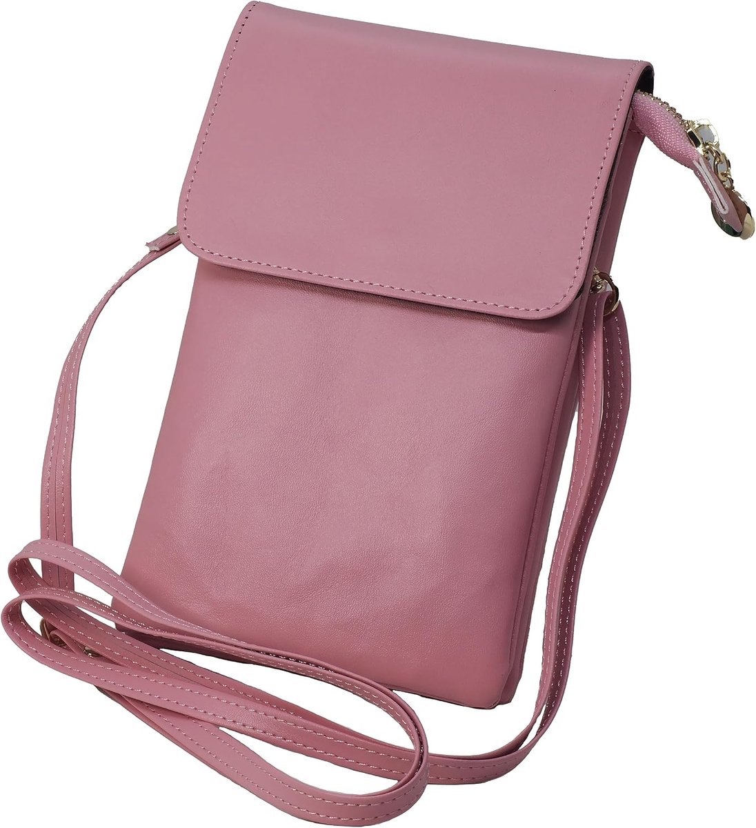 Schoudertas dames - chic leren handtas - roze - compacte schoudertas voor dagelijks gebruik - ShopVlot