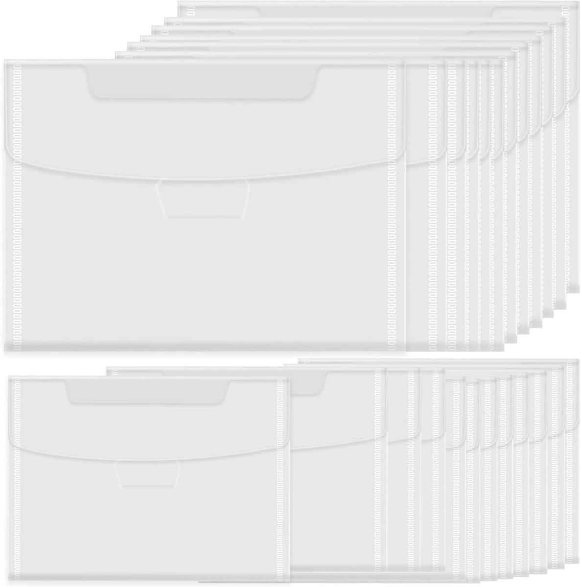 24 stuks doorzichtige stempel- en stansenopbergzakken, hersluitbare plastic zakken voor scrapbooking, grote snijmallen, sjablonen, enveloppen voor doe-het-zelf kaarten maken en knutselpapier (5 x 7